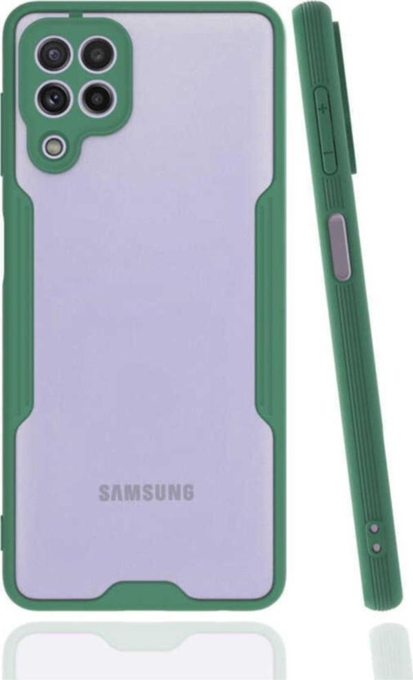 Coverzone Galaxy M22 Kılıf Renkli Kenar Perfe Tpu Silikon Koyu Yeşil - Image 1