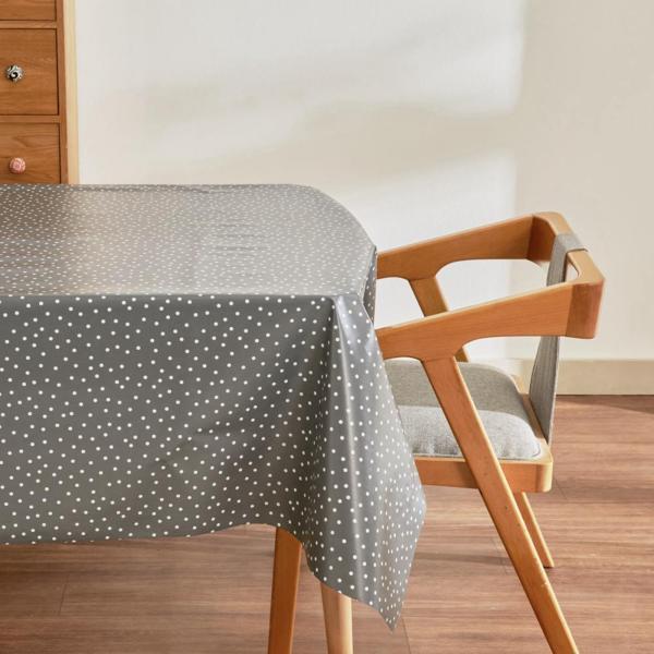 Karaca Home Luna Puantiyeli Pvc Masa Örtüsü Antrasit - Image 1