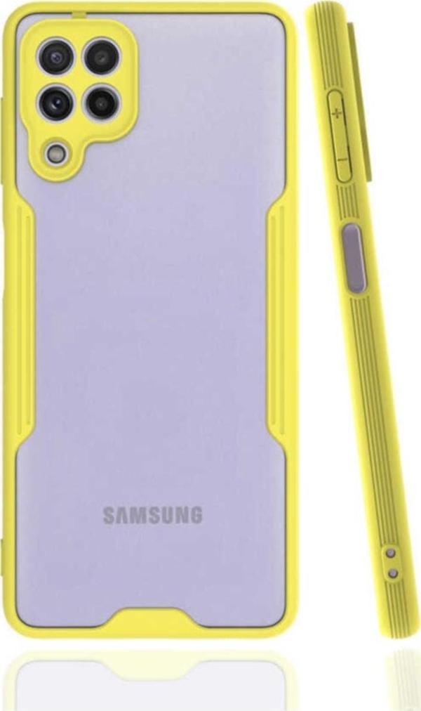 Coverzone Galaxy M22 Kılıf Renkli Kenar Perfe Tpu Silikon Sarı - Image 1