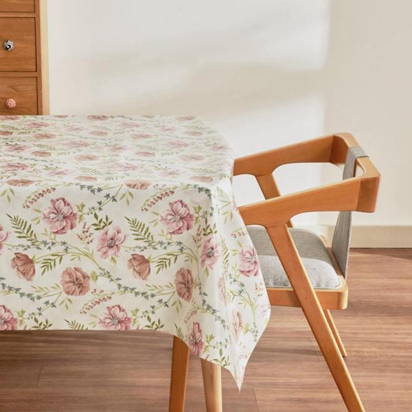  Karaca Home Hera Çiçekli Pvc Masa Örtüsü Ekru - Image 1