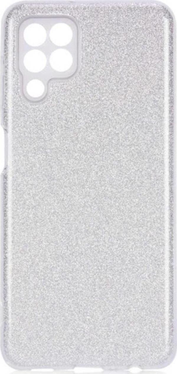 Coverzone Galaxy M22 Kılıf Simli Shining Silikon Gri - Image 1