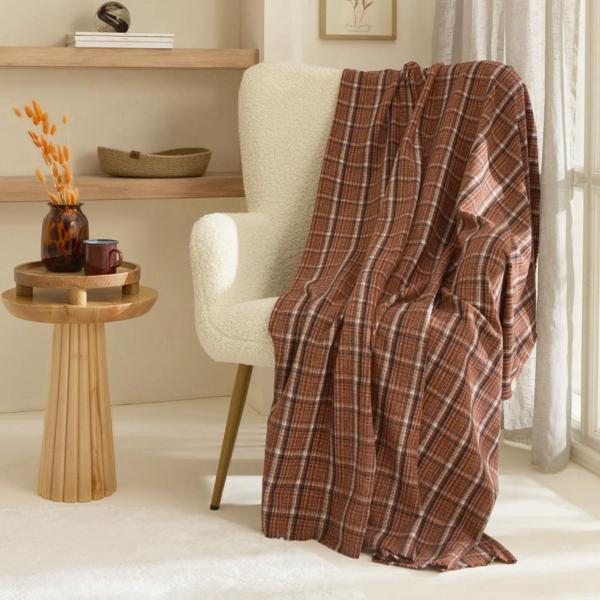 Karaca Home Flanel Throw Tv Battaniyesi Kahve - Image 1