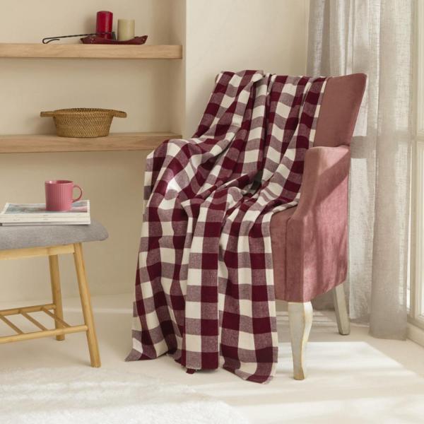 Karaca Home Flanel Throw Tv Battaniyesi Vişne - Image 1