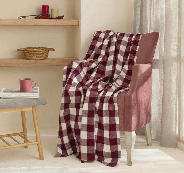 Karaca Home Flanel Throw Tv Battaniyesi Vişne - Image 1