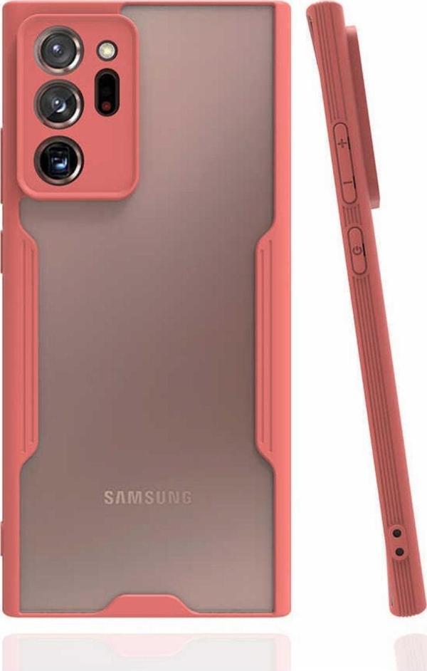 Coverzone Galaxy Note 20 Ultra Ile Uyumlu Kılıf Renkli Kenar Perfe Tpu Silikon Pembe - Image 1