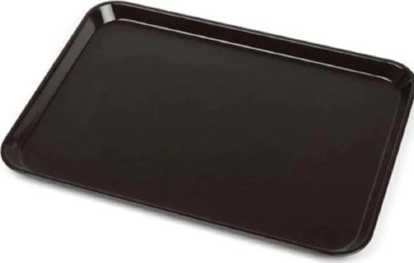 10 Adet Siyah Midi Boy Plastik Servis Tepsisi  Kırılmaz Lokanta Büfe Fast Food Kullanım (44x32 Cm) - Image 1