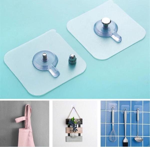 5 Li Yapışkanlı Mutfak Banyo Raf Tutucu Askı Pin Çerçeve Çok Amaçlı Askısı - Image 1