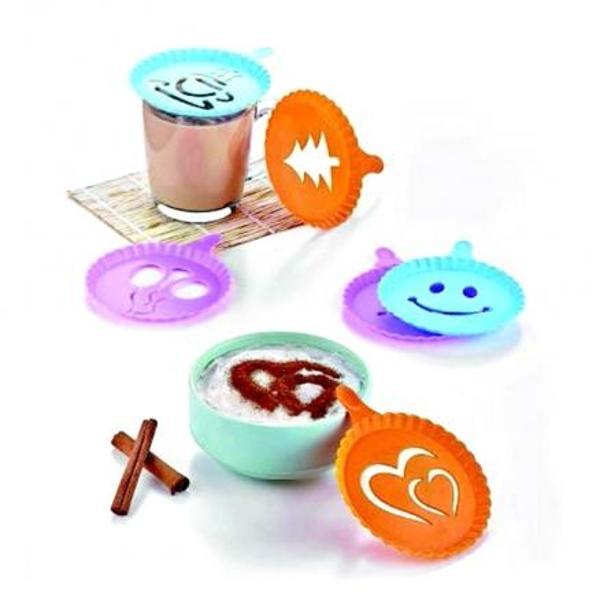 Renkli Kahve Süsleme Şablonları  - 4Lü Magic Süsleme Şablonu - Image 1