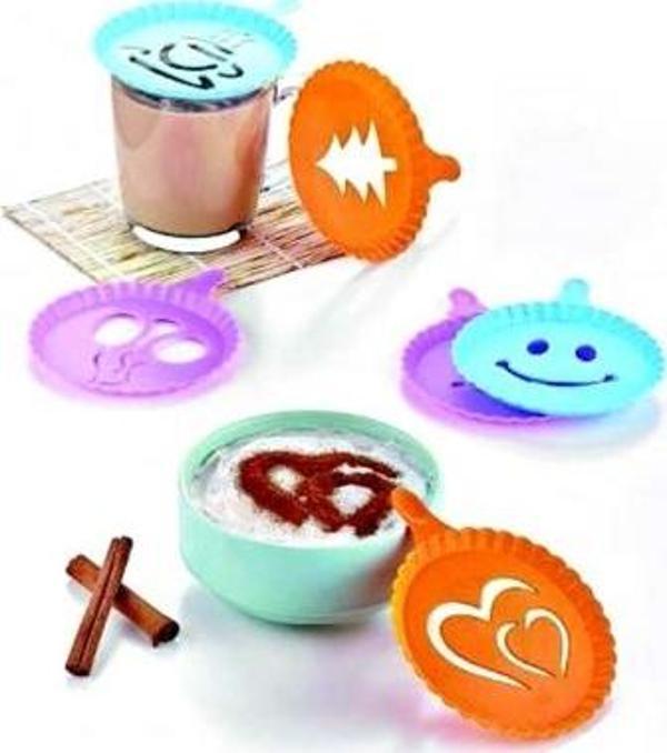 Renkli Kahve Süsleme Şablonları  - 4Lü Magic Süsleme Şablonu - Image 1