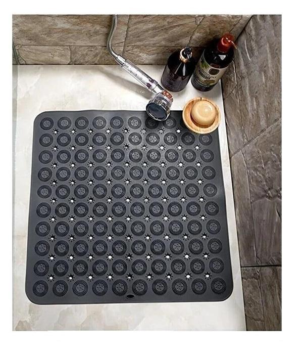 Kare Vantuzlu Banyo Kaydırmaz Paspas- Tırtıklı Ayak Duş Matı Silikon Masaj Pedi - Image 1