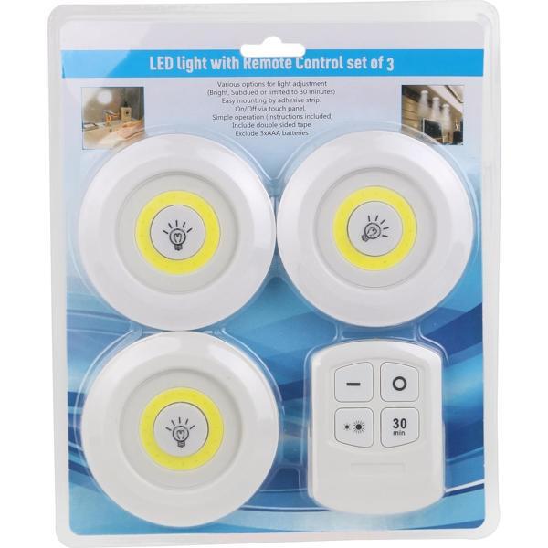 Uzaktan Kumandalı Yapışkanlı 3'lü Led Spot Lamba - Image 1