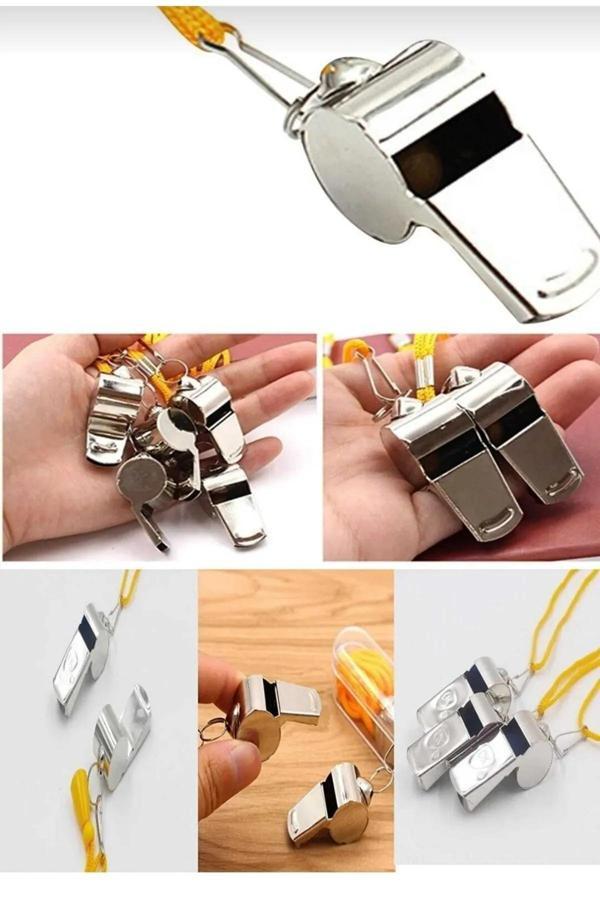 Metal Düdük - Hakem Düdüğü - Deprem Düdüğü - Kamp Düdüğü 5 Adet - Image 1