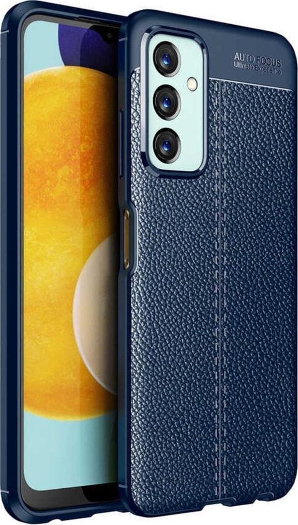 Coverzone Galaxy M23 Ile Uyumlu Kılıf Niss Silikon Deri Görünümlü Lacivert - Image 1