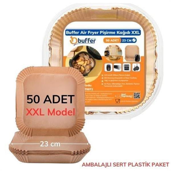 50 Adet Air Fryer Pişirme Kağıdı Tek Kullanımlık 23 Cm Kare Pişirme Kağıdı XXL - Image 1