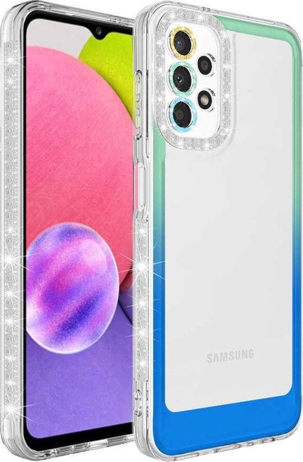 Coverzone Galaxy A73 Ile Uyumlu Kılıf Taşlı Ve Renk Geçiş Tasarımlı Lens Korumalı Park Kapak - Image 1