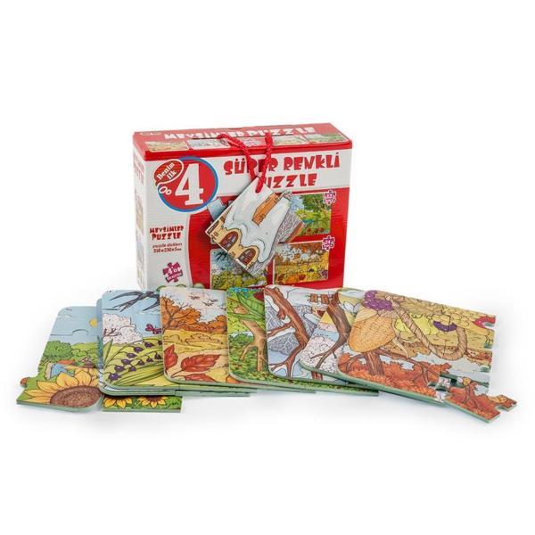 2488  MEVSİMLER SÜPER RENKLİ PUZZLE 4LÜ - Image 1