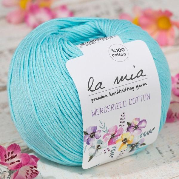 La Mia Mercerized Cotton Açık Mavi El Örgü İpi - 123 - 33589 - Image 1