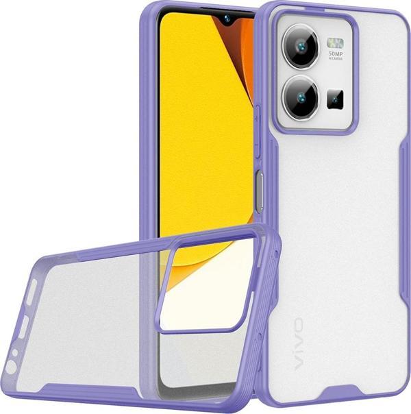 Coverzone Vivo Y35 Ile Uyumlu Kılıf Pastel Renkli Kenar Perfe Tpu Mat Yüzeyli Silikon Kılıf Mor - Image 1