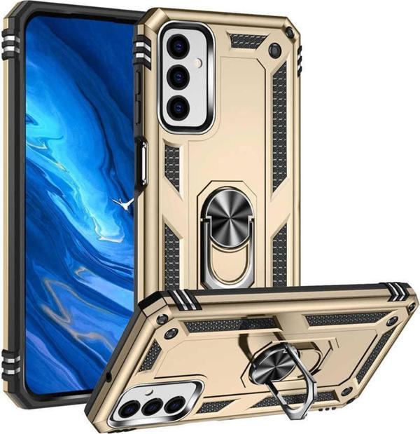 Coverzone Galaxy M23 Ile Uyumlu Kılıf Shockprof Yüzük Tutuculu Vega Gold - Image 1