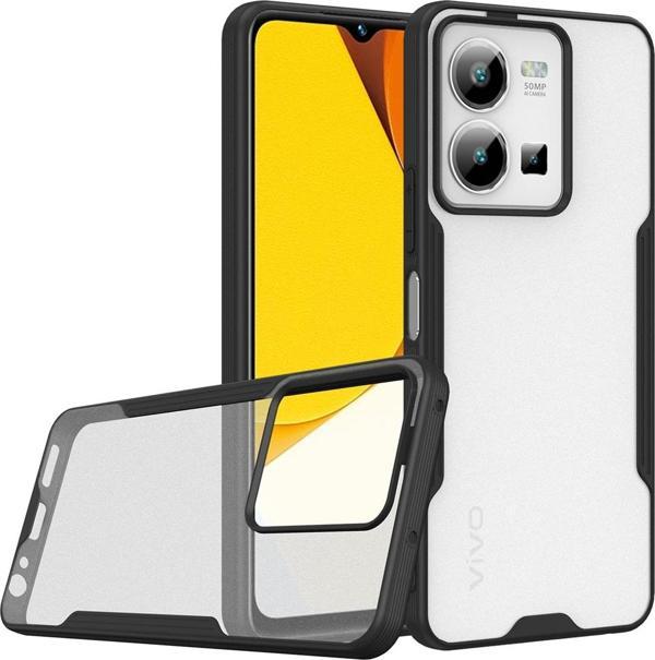 Coverzone Vivo Y35 Ile Uyumlu Kılıf Pastel Renkli Kenar Perfe Tpu Mat Yüzeyli Silikon Kılıf Siyah - Image 1