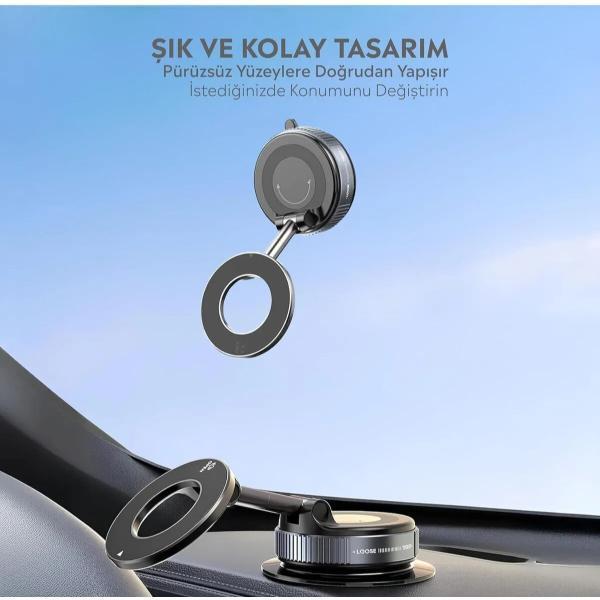 Vakumlu Manyetik Araç İçi Telefon Tutucu - Image 1