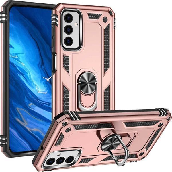 Coverzone Galaxy M23 Ile Uyumlu Kılıf Shockprof Yüzük Tutuculu Vega Rosegold - Image 1