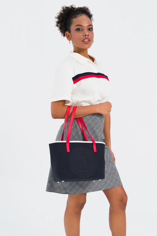 U.S. Polo Assn. US25271 Kadın Omuz Çantası Lacivert - Kırmızı - Image 1