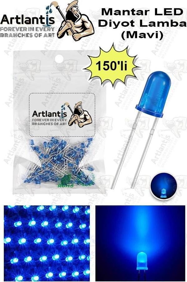 Mavi Mantar Led Diyot Lamba 150 li 1 Paket Mavi 4.8 mm Mini Mantar Led Lamba Deney Bilim Proje Arduino Işığı - Image 1