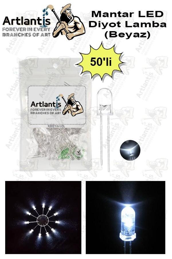 Beyaz Mantar Led Diyot Lamba 50 li 1 Paket Beyaz 4.8 mm Mini Mantar Led Lamba Deney Bilim Proje Arduino Işığı - Image 1
