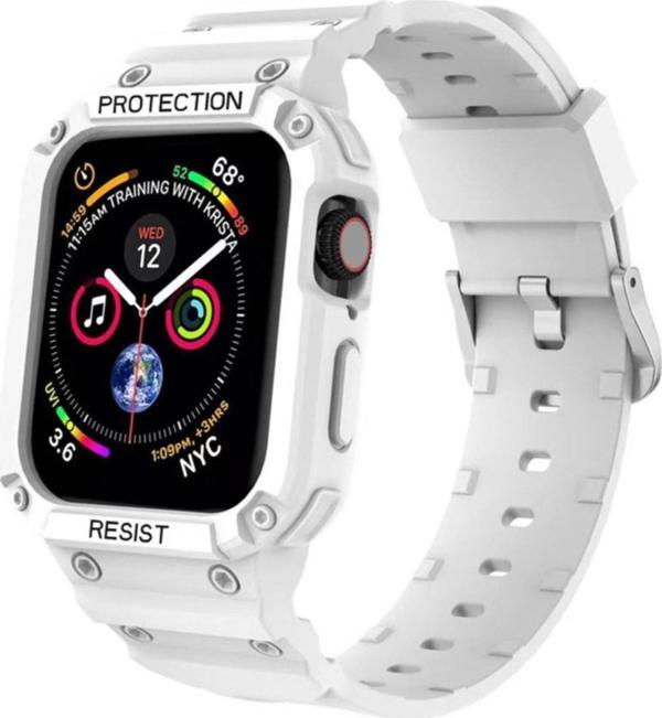 Coverzone Watch 7 Ile Uyumlu Double Protect 41mm Gnabry Antishok Kordon Beyaz  Uyumlu - Image 1