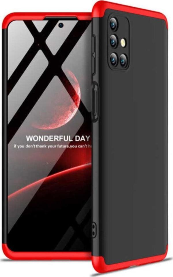 Coverzone Galaxy M31s Kılıf Soft Hard Koruma Ays Siyah-kırmızı - Image 1