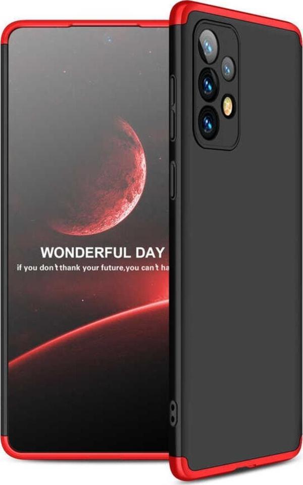 Coverzone Galaxy A73 Kılıf Soft Hard Koruma Ays Siyah-kırmızı - Image 1