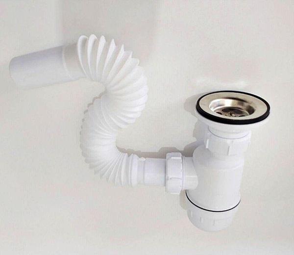 Yapıtaşı Yt53 Taslı Körüklü Lavabo Evye Gider Sifonu Beyaz - Image 1