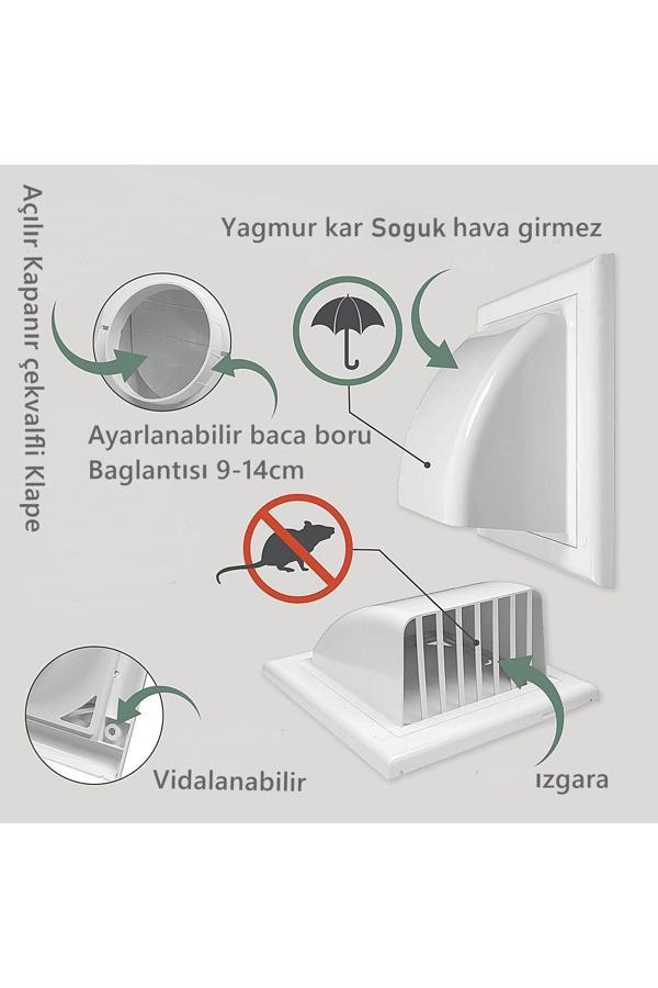 Yapıtaşı Yapıtaşı Yt548 Kapamatik Aspiratör Davlumbaz Baca Çıkış Kapağı Klapesi Çekvalfli - Image 1