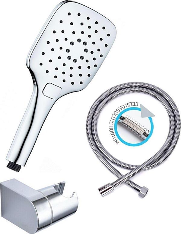 Yapıtaşı Yt284 Yıldız Butonlu Banyo Duş Seti 3Fonksiyonlu - Image 1