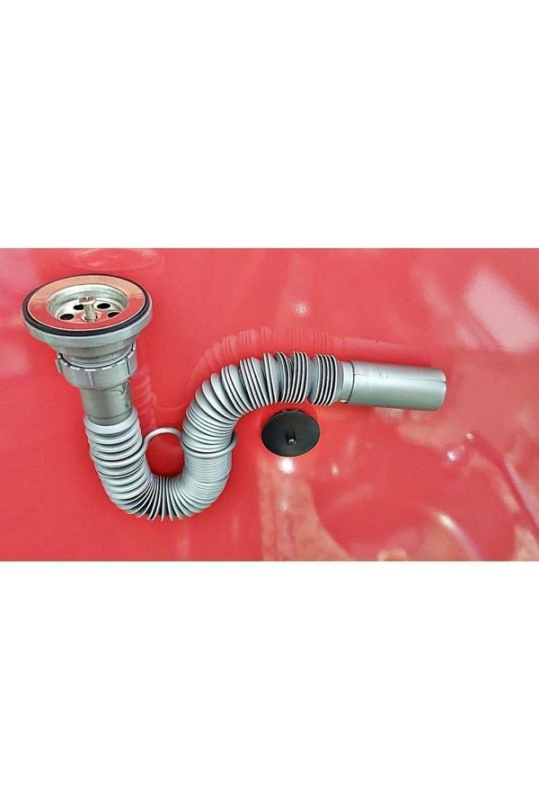 Yapıtaşı Yt57 Gri Ekstra Paslanmaz Körüklü Evye Lavabo Gider Sifonu - Image 1