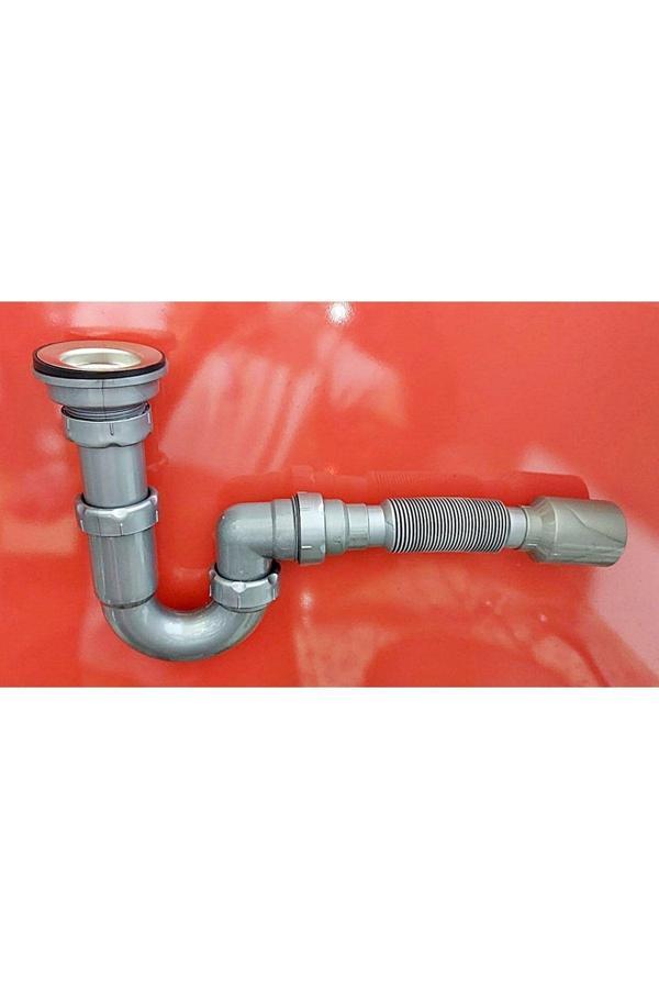 Yapıtaşı Yt28 Gri Esli Körüklü Lavabo Gider Sifonu-Yüksek Kalite - Image 1