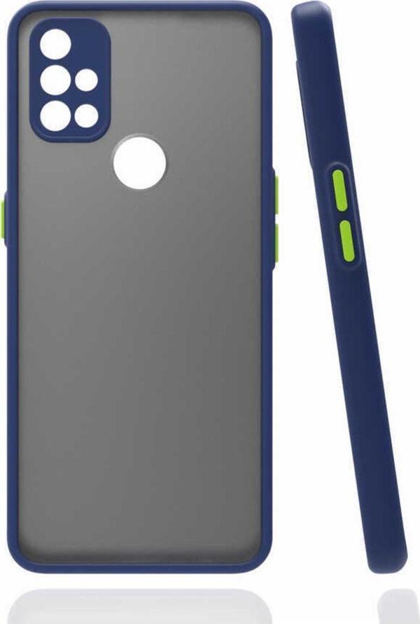 Coverzone Galaxy S20 Fe Ile Uyumlu Kılıf Lastik Desen Kenar Kamera Korumalı Arkası Şeffaf Halx Lacivert - Image 1