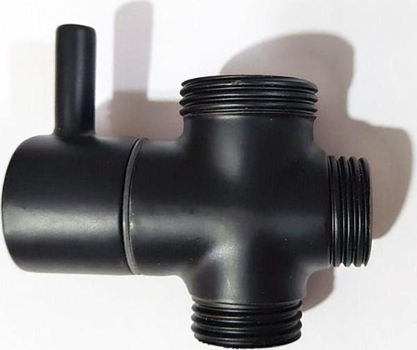 Yapıtaşı Yt143 Kartepe Siyah Robot Duş Yönlendirici Musluk 3/4X1/2X1/2 - Image 1