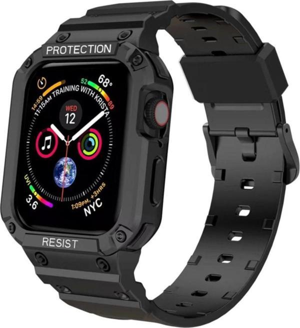 Coverzone Watch 3 Ile Uyumlu Double Protect 42-44 Mm Gnabry Antishok Kordon Siyah - Image 1