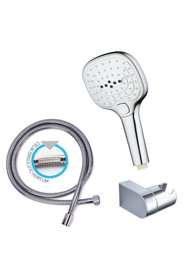Yapıtaşı Yapıtaşı Yt261 Limon Banyo Duş Seti Butonlu 3Fonksiyonlu - Image 1