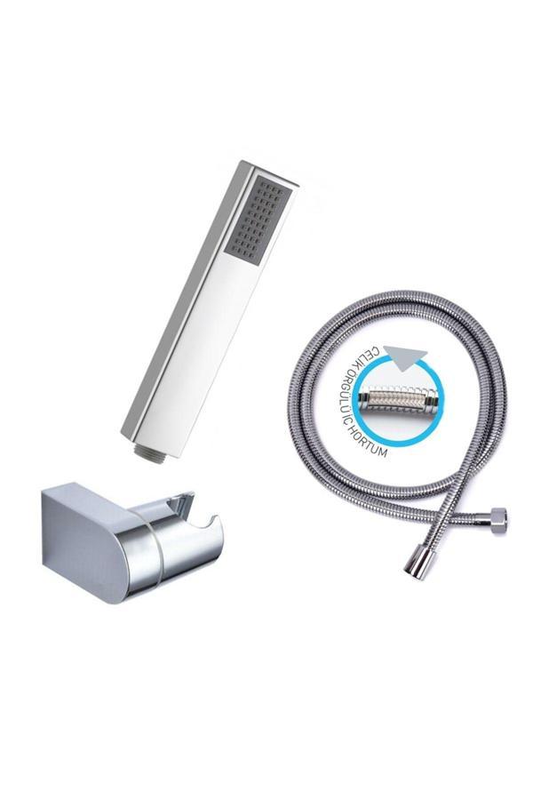 Yapıtaşı Yapıtaşı Yt281 Elit Banyo Duş Seti 1Fonksiyonlu-Çelik Örgülü Duş Spiral Hortumlu - Image 1