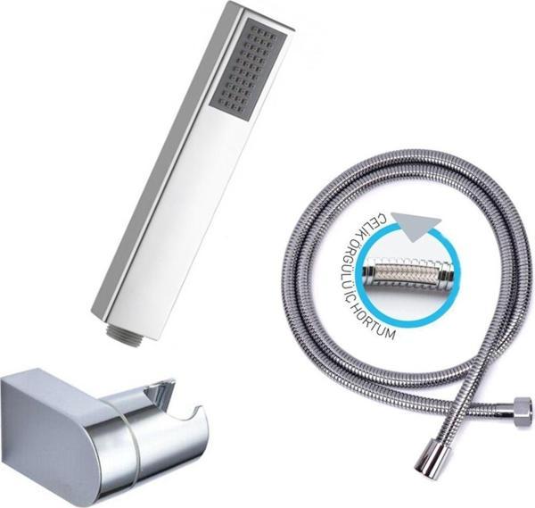 Yapıtaşı Yt281 Elit Banyo Duş Seti 1Fonksiyonlu-Çelik Örgülü Duş Spiral Hortumlu - Image 1