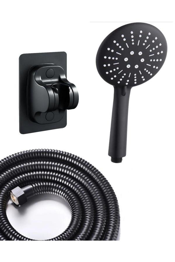 Yapıtaşı Yt290 Elit Siyah Banyo Duş Seti 3Fonksiyonlu - Image 1