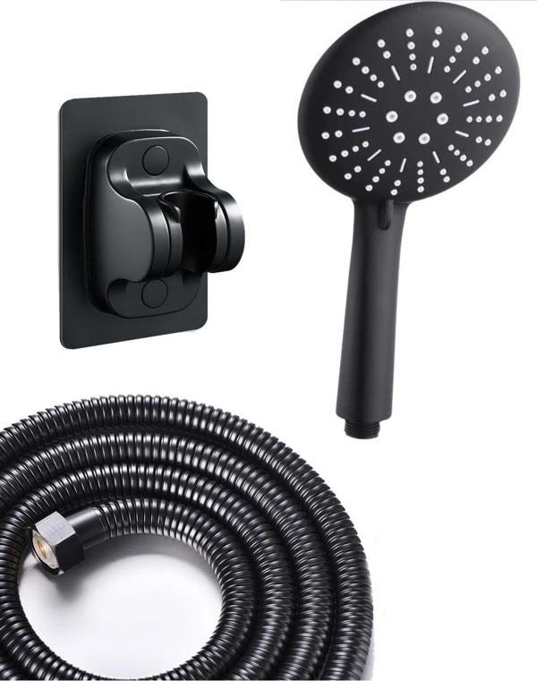 Yapıtaşı Yt290 Elit Siyah Banyo Duş Seti 3Fonksiyonlu - Image 1