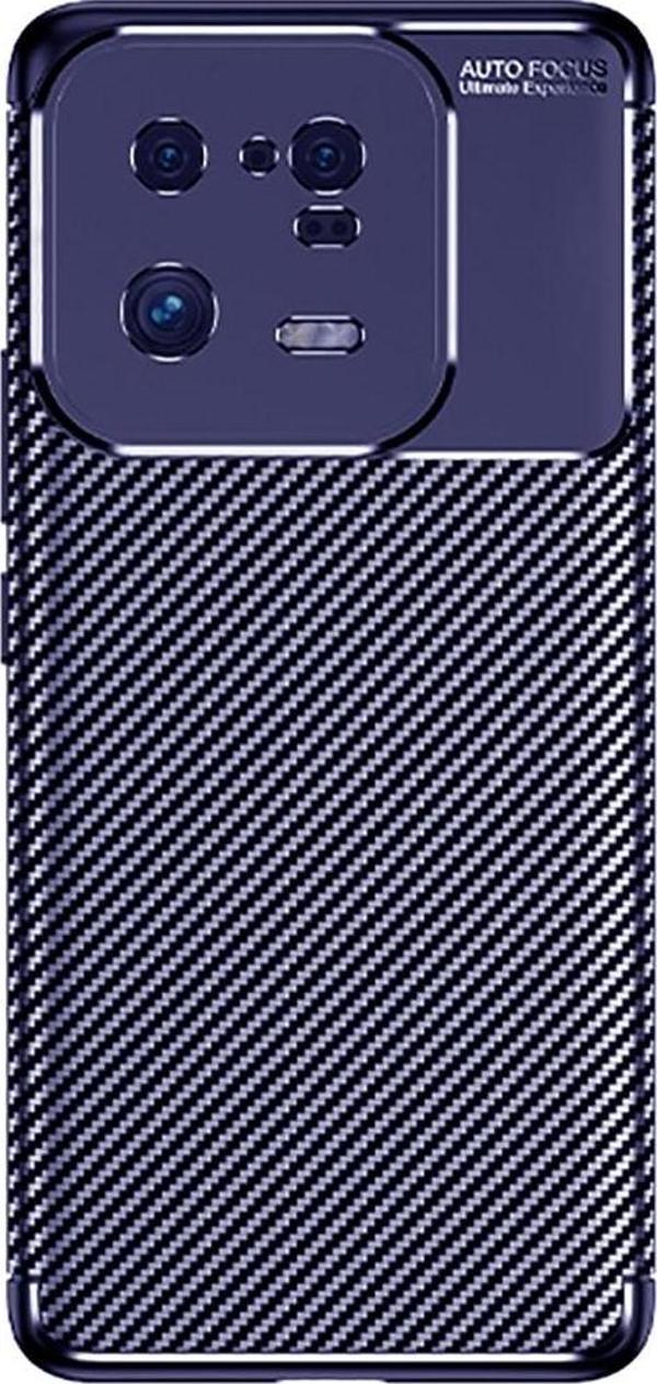 Coverzone Xiaomi 13 Pro Ile Uyumlu Kılıf Karbon Delüx Parmak Izi Yapmayan Ultra Slim Tpu Silikon Lacivert - Image 1