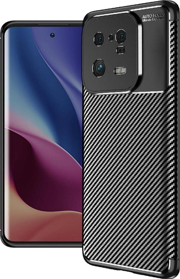 Coverzone Xiaomi 13 Pro Ile Uyumlu Kılıf Karbon Delüx Parmak Izi Yapmayan Ultra Slim Tpu Silikon Siyah - Image 1
