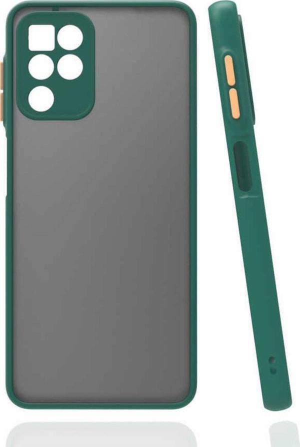 Coverzone Galaxy M32 Ile Uyumlu Kılıf Lastik Desen Kenar Kamera Korumalı Arkası Şeffaf Halx Koyu Yeşil - Image 1