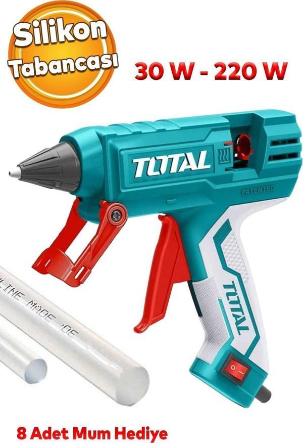 Total Dayanıklı Sağlam Sıcak Mum Silikon Tabancası 11.2 Mm Tutkal Isı 30 W-220 W Mum Çubuğu Hediyeli - Image 1