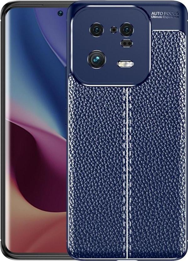Coverzone Xiaomi 13 Pro Ile Uyumlu Silikon Kılıf Niss Silikon Deri Görünümlü Ultra Slim Fit Kılıf Lacivert - Image 1
